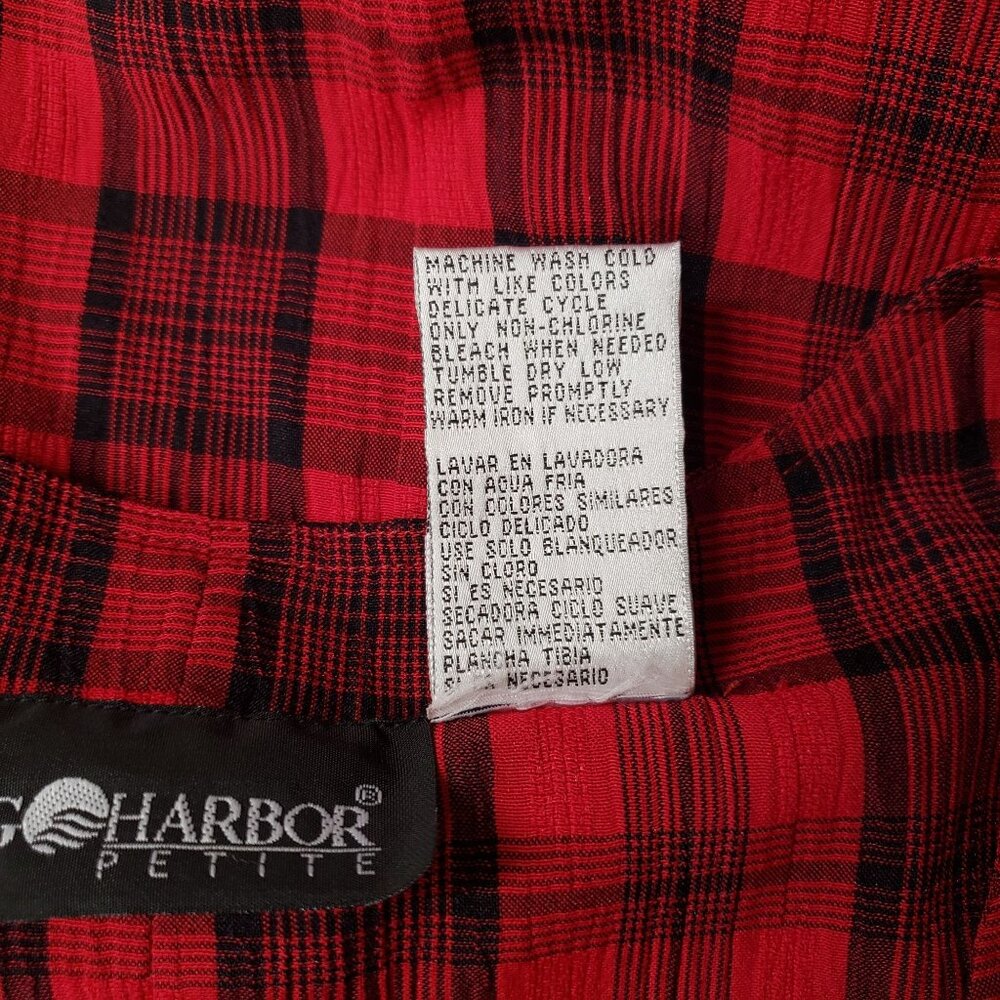 Vintage 90s Sag Harbor Petite Red Plaid Sleeveless Midi Dress Size 8 Preppy - Picture 6 of 6